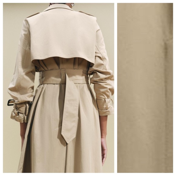 NWT. Zara Taupe Brown ZW Collection Water Repellent Trench Coat. Size S. - Picture 4 of 12